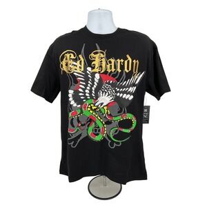 Ed Hardy Graphic Tee Eagle Snake‎ Tattoo Design Short Sleeve T-Shirt M #1180